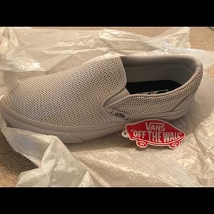 WHITE PERF VANS NEVER WORN